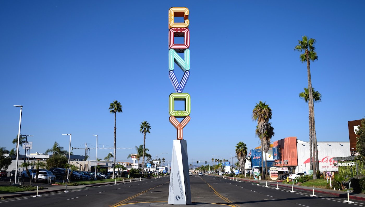 New Convoy District sign in San Diego's Kearny Mesa
