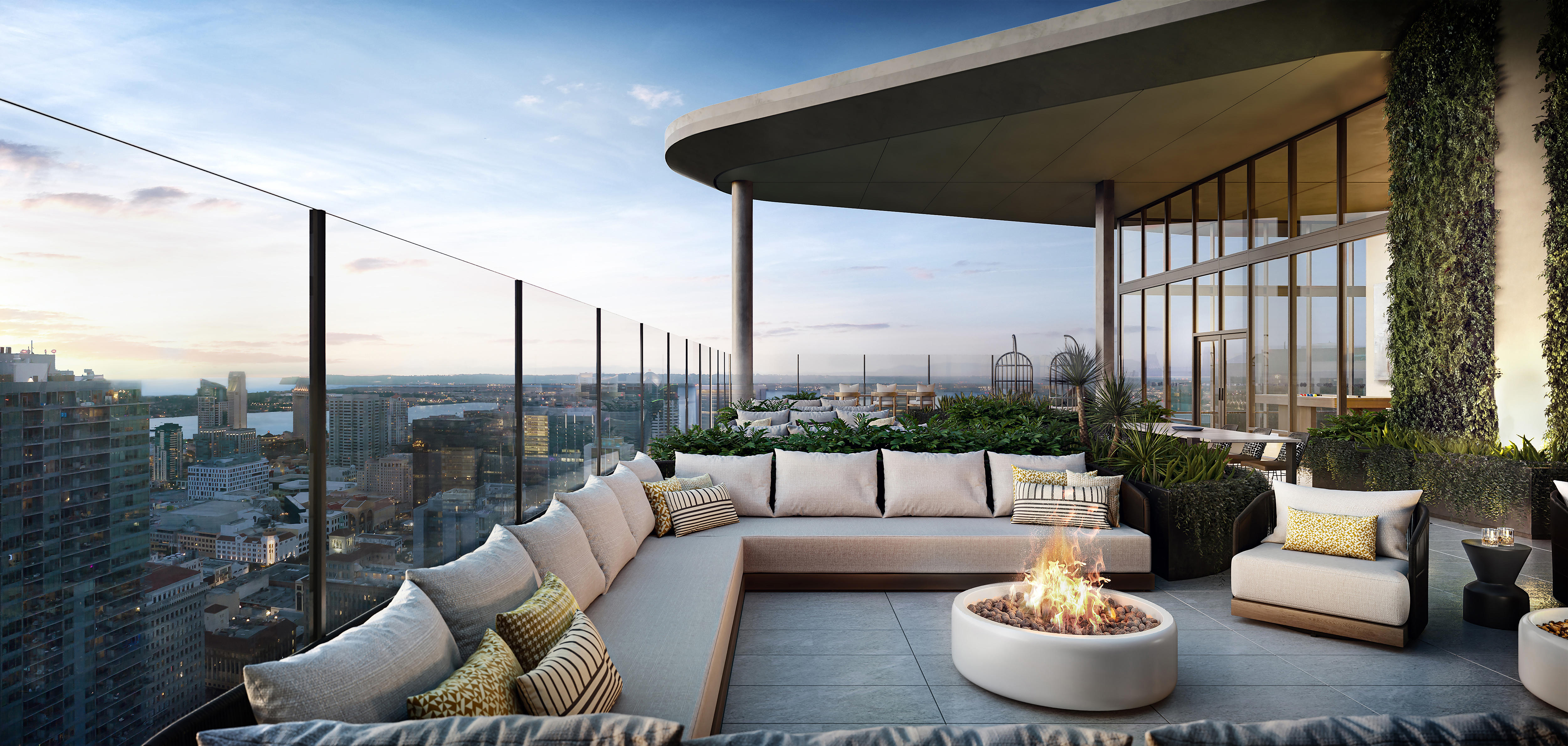 A rendering of a 40th floor terrace at the Andia...