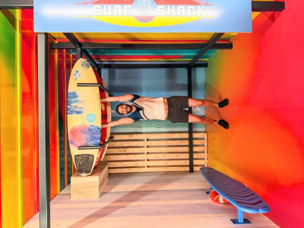 Upside down Surf Shop Illusion at Museum of Illusions San Diego