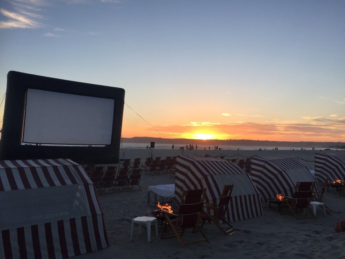 San Diego outdoor movie theater event this Summer 2025 featuring Movies on the Beach at the Hotel Del Coronado