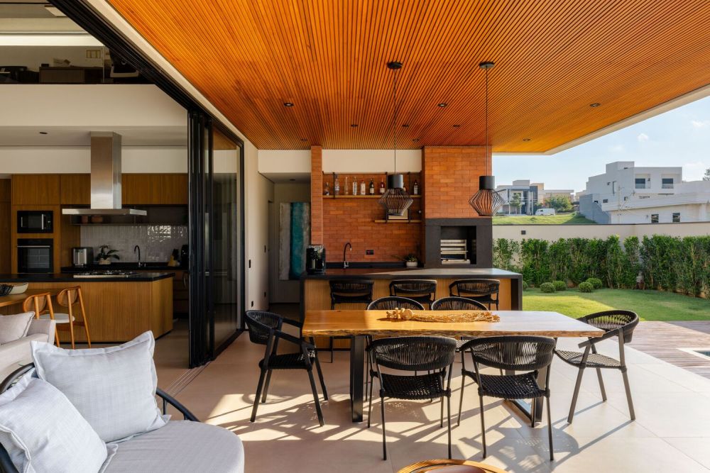 AL House Design by Tagua Arquitetura outdoor kitchen