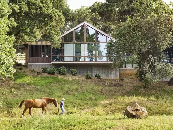 A Modern Ranch House That Preserves an Oak Grove
