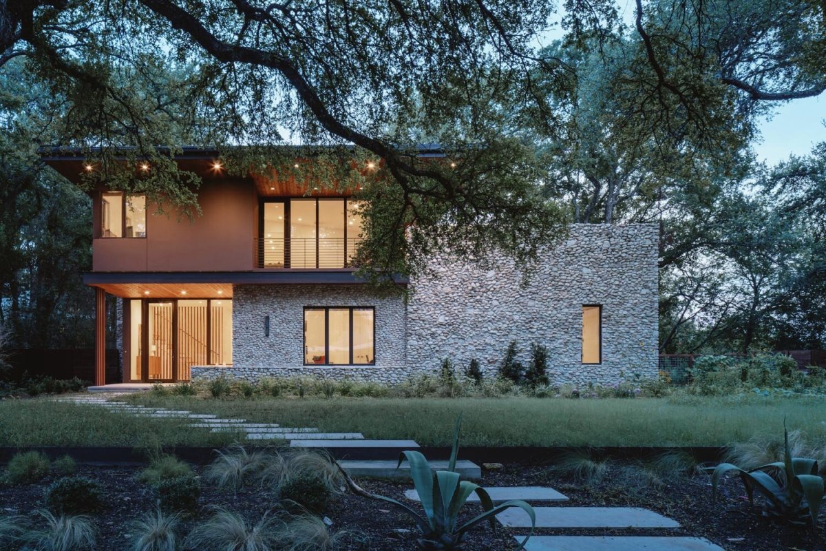 Stacked Stone Walls Anchor the Crestvale Residence by Clark Richardson Architects
