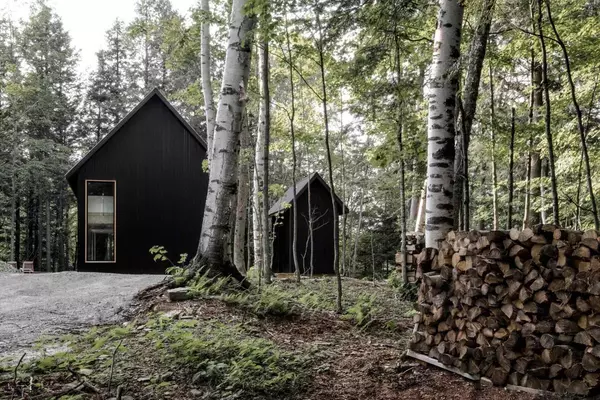 A Modern Black Cabin Immersed in the Quebec Forest