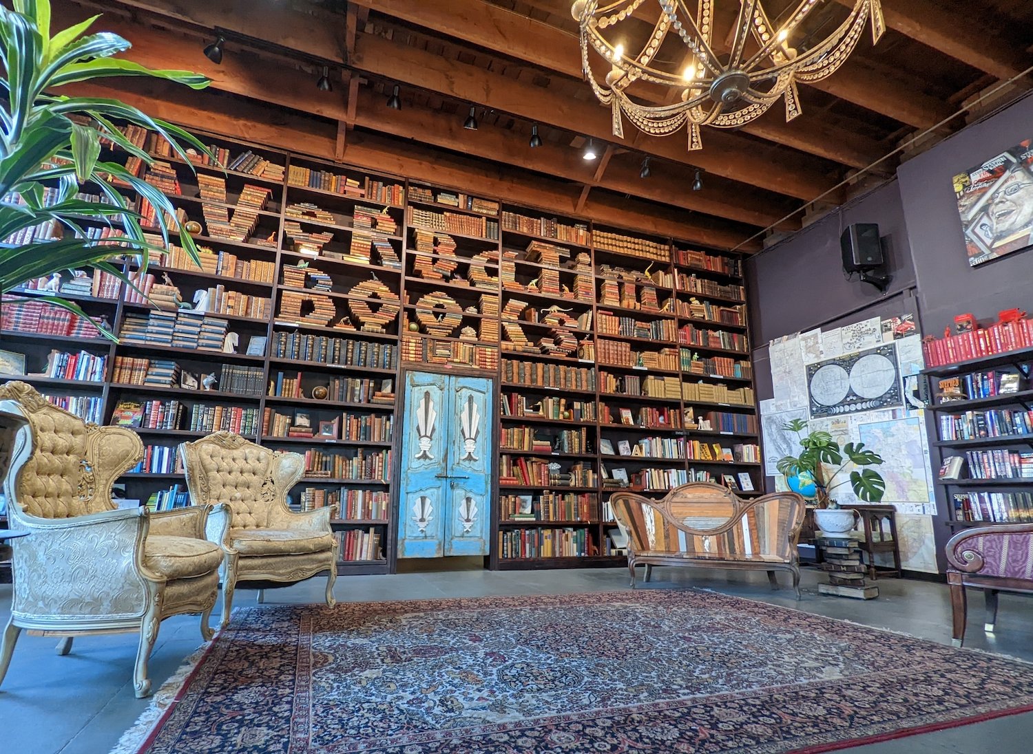 Interior of San Diego bookstore in North Park, Verbatim Books