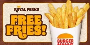 Enjoy free fries (any size!) every week at Burger King