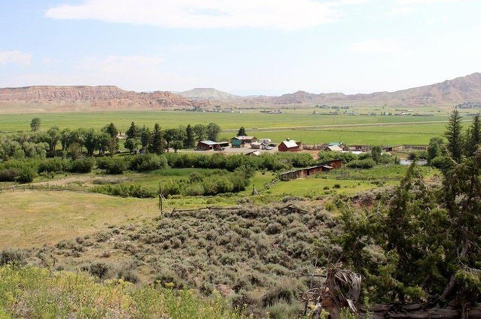 Distant view of Kanye West Wyoming Ranch