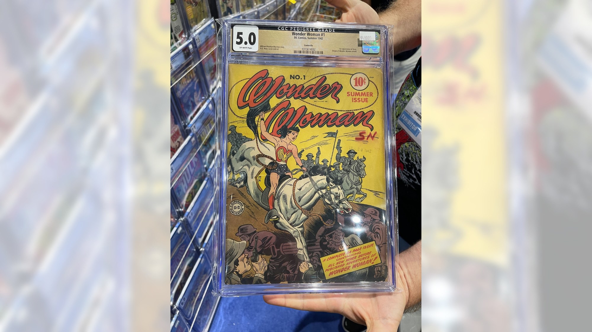 Dale Roberts Comics was selling "Wonder Woman No. 1" for $45,000. (Michelle Guerrero / The San Diego Union-Tribune)