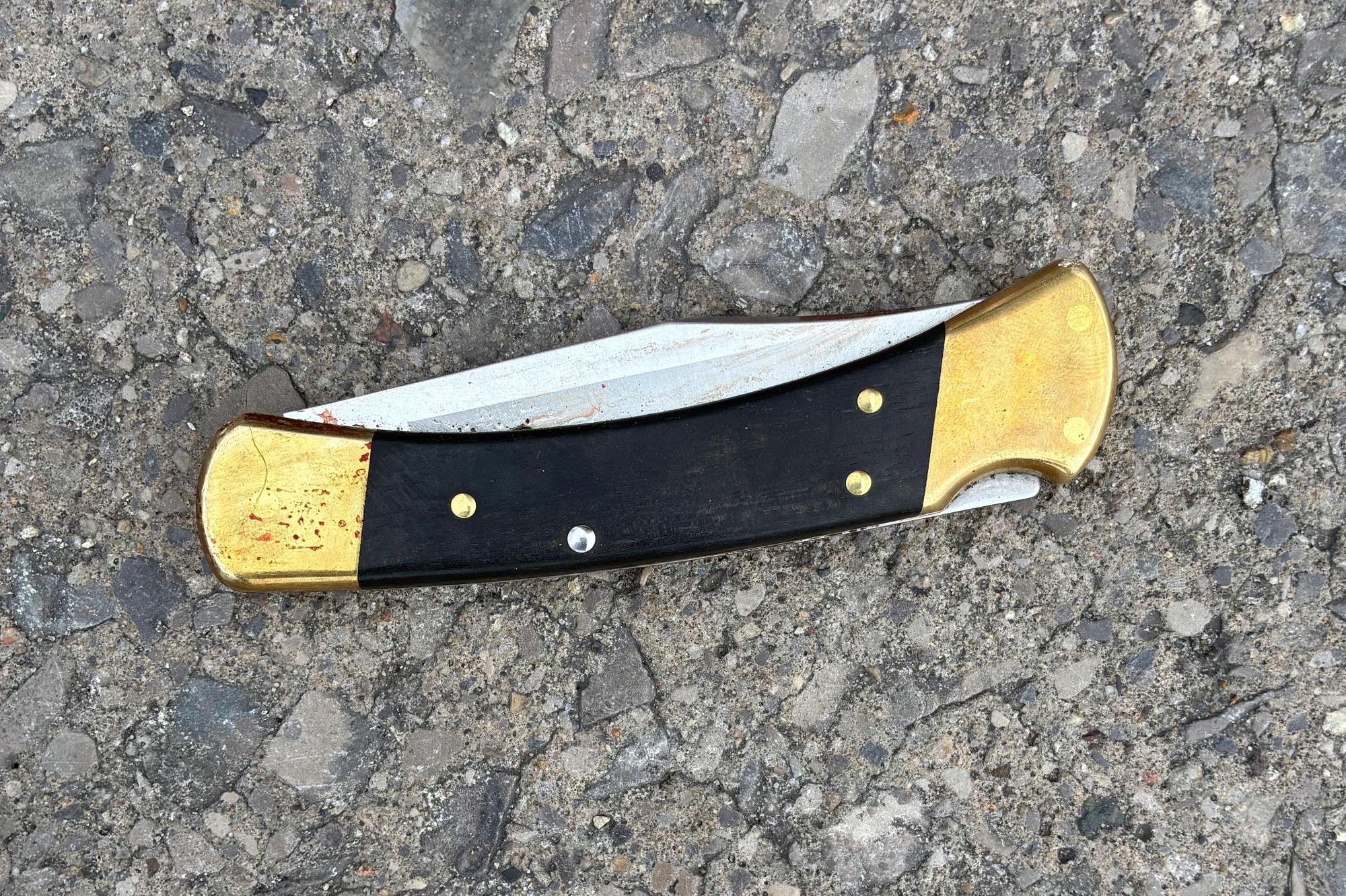 the knife that authorities say was used to stab 11 people