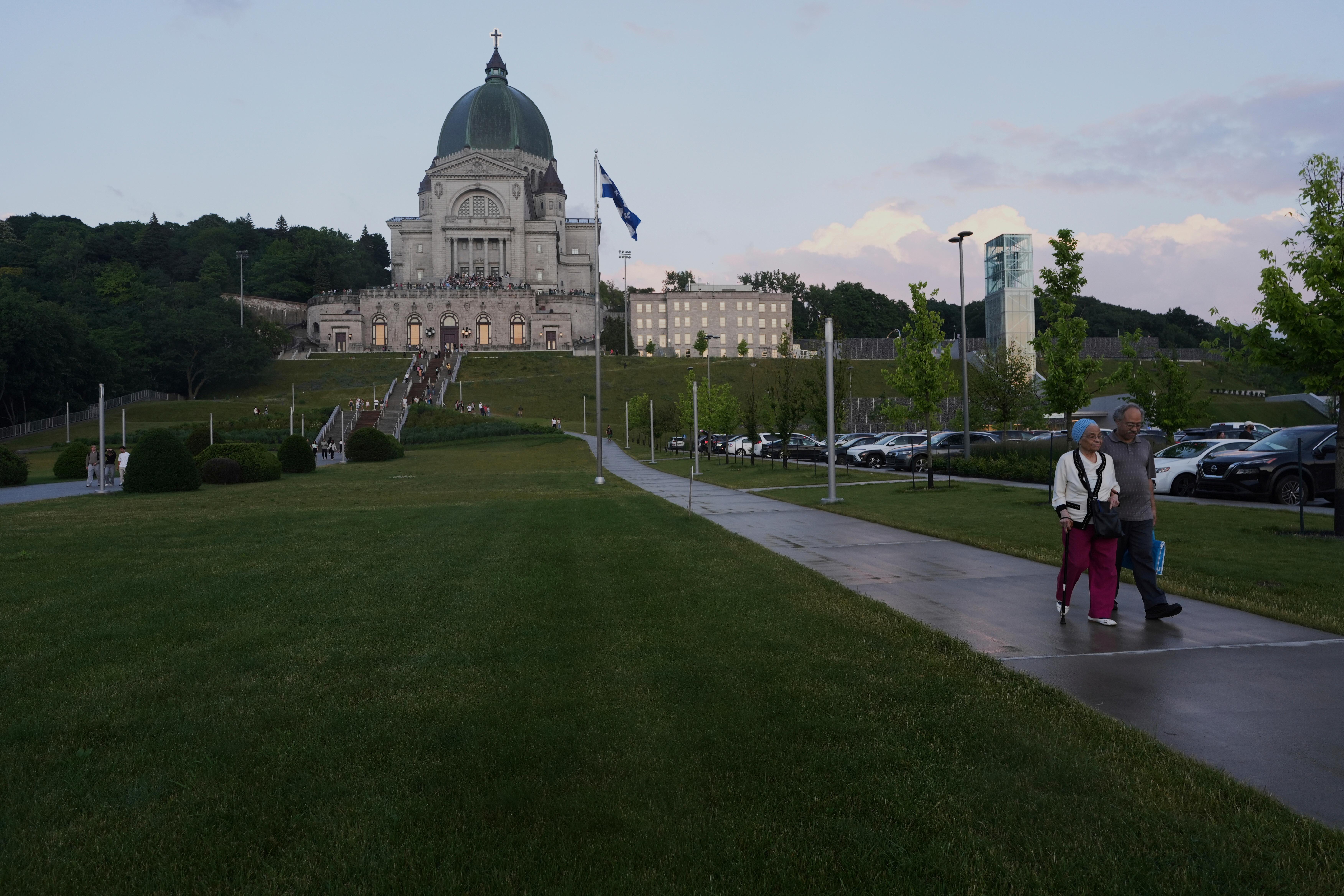 Visitors leave the national shrine of Saint Joseph’s Oratory of...