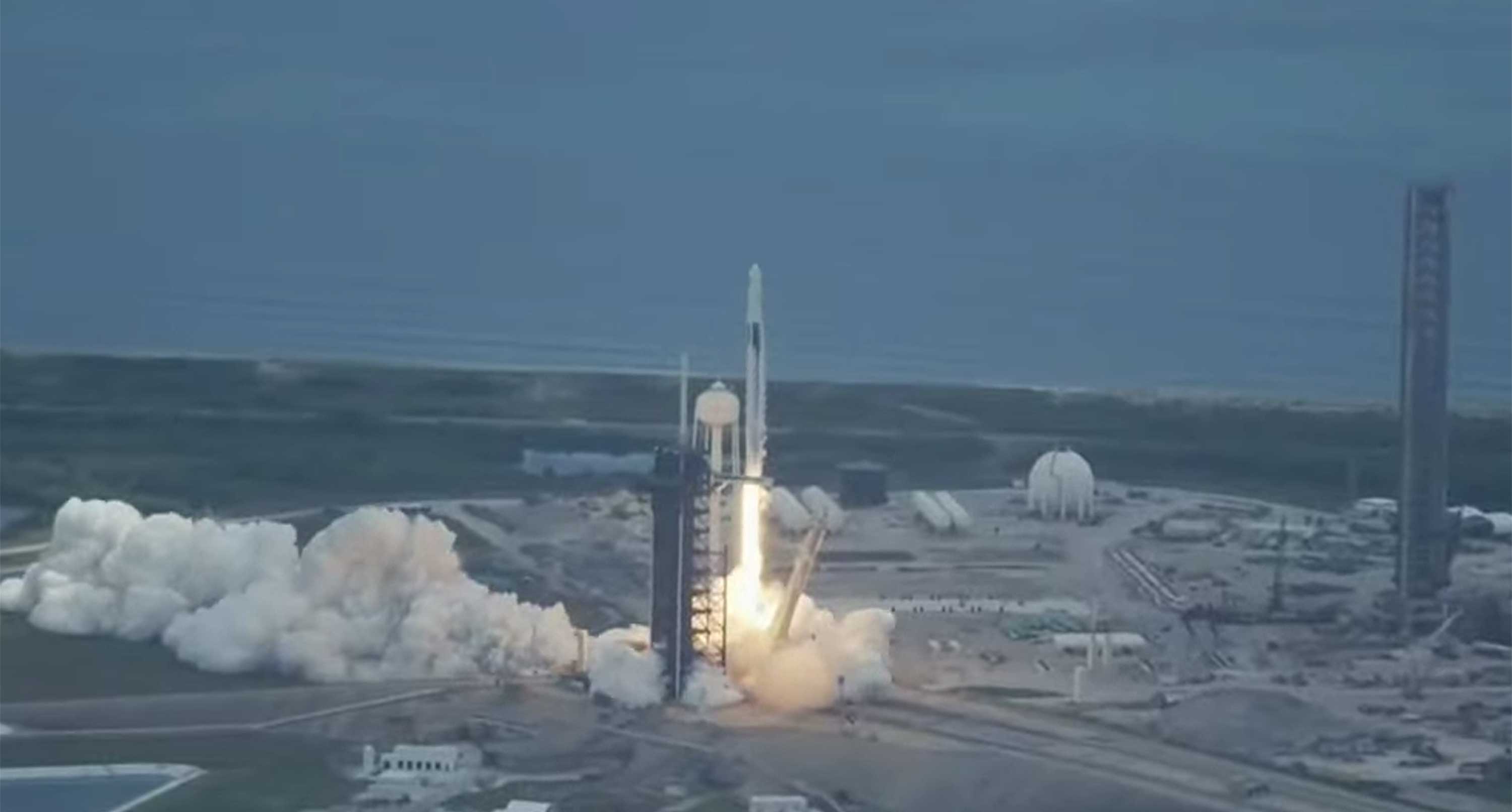 A SpaceX Falcon 9 on the Crew-11 mission launched from...