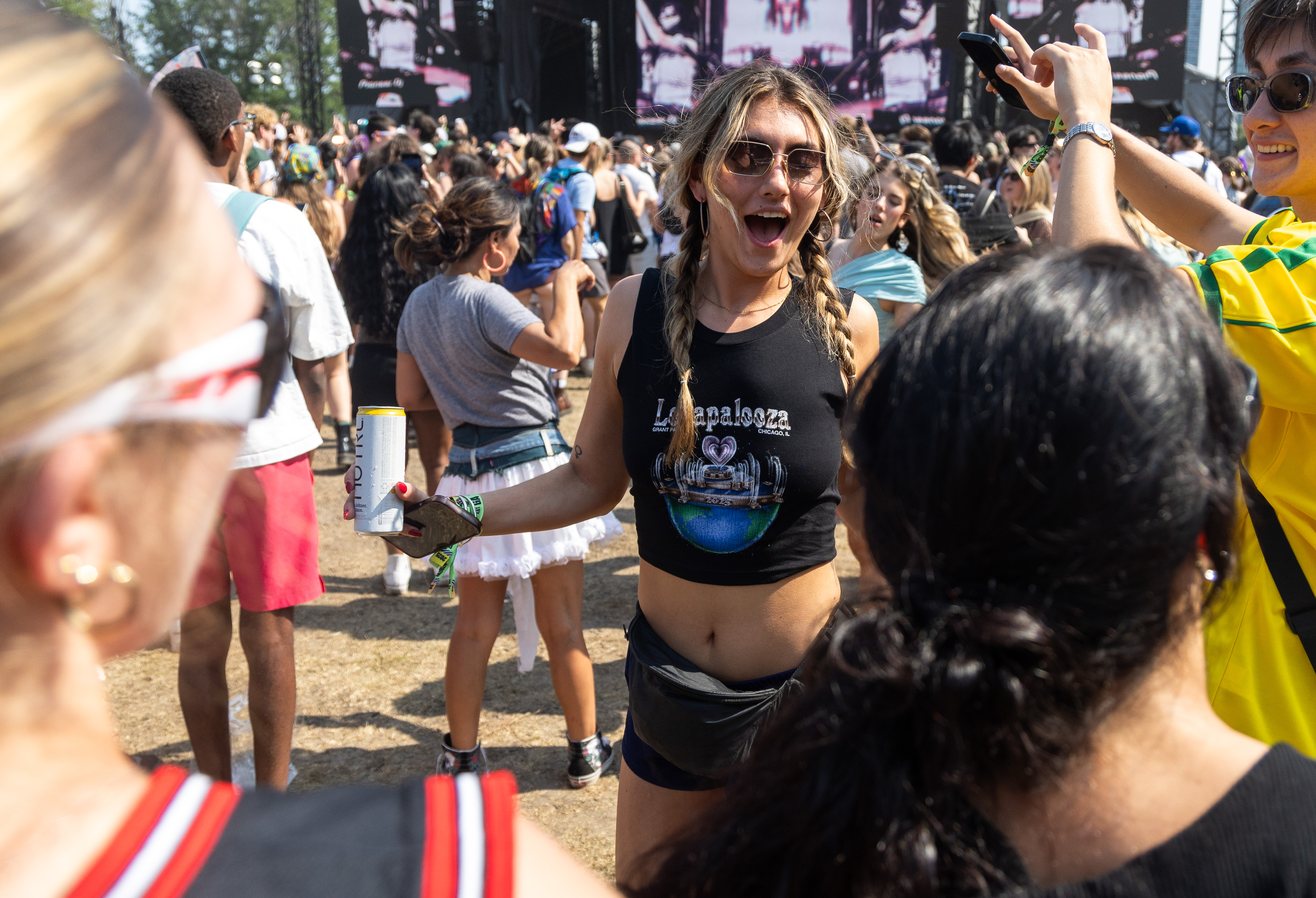 Kaia Pierce, of Lakeview, dances while Rebecca Black performs at...