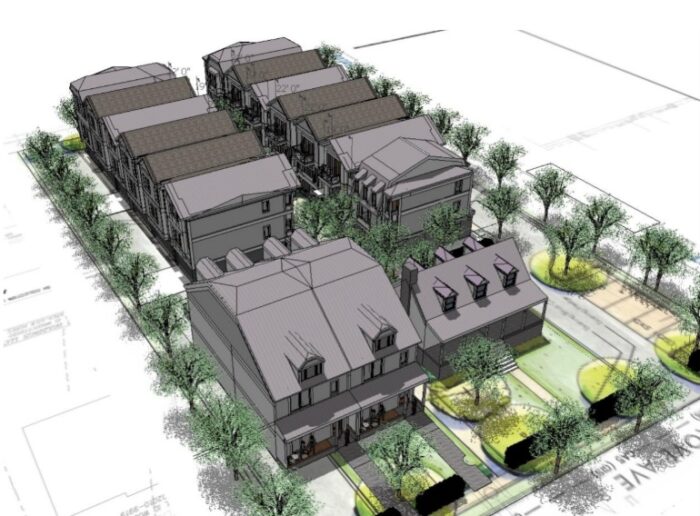 Packed planning commission agenda includes revised townhome infill projects in West End 9 Grove infill updated rendering