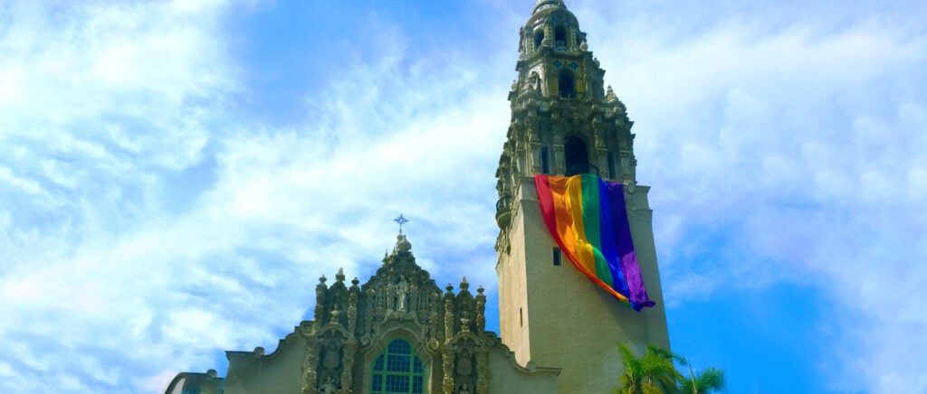 2025 San Diego Pride Festival and Parade featuring Balboa Park and the gay pride flag