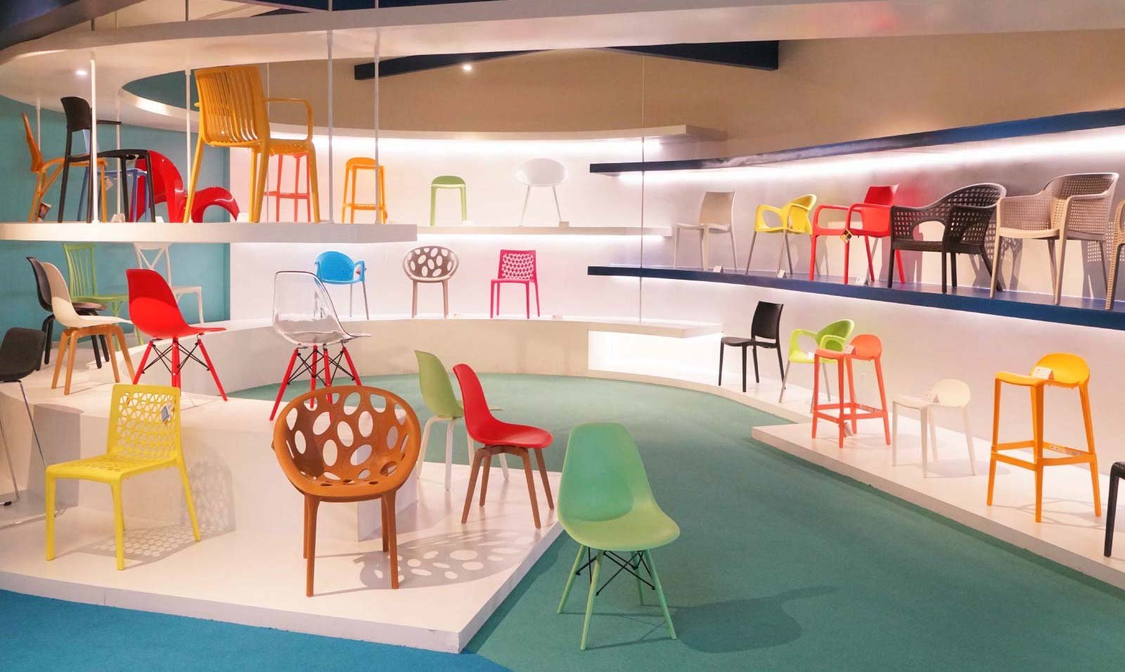 Set of colorful chairs from San Diego furniture store Lagoon Concept Store