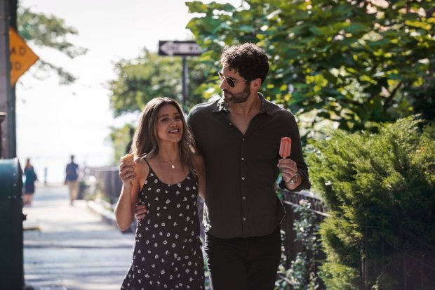 From left: Gina Rodriguez and Tom Ellis in "Players." (K.C. Bailey/Netflix)