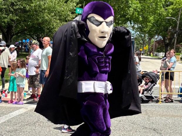 The Phoenixville Phantom greets the crowd during the Dogwood Parade. (Barry Taglieber - For MediaNews Group)