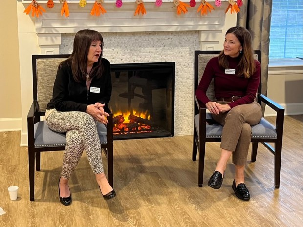 Lois Savage, left, senior paralegal, and Susan Lazarchick, elder care coordinator at Curran Elder Law, spoke at a recent educational session at the Heritage of Green Hills. (Courtesy of the Heritage of Green Hills)