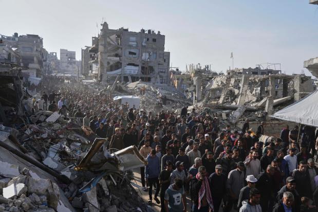 Palestinians attend an anti-war protest and against Hamas in a rare show of public anger against the group that rules the territory