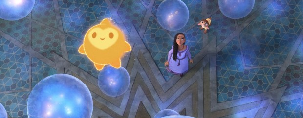 Asha, voiced by Ariana DeBose, makes a friend and a powerful ally in Star in "Wish." (Courtesy of Disney)