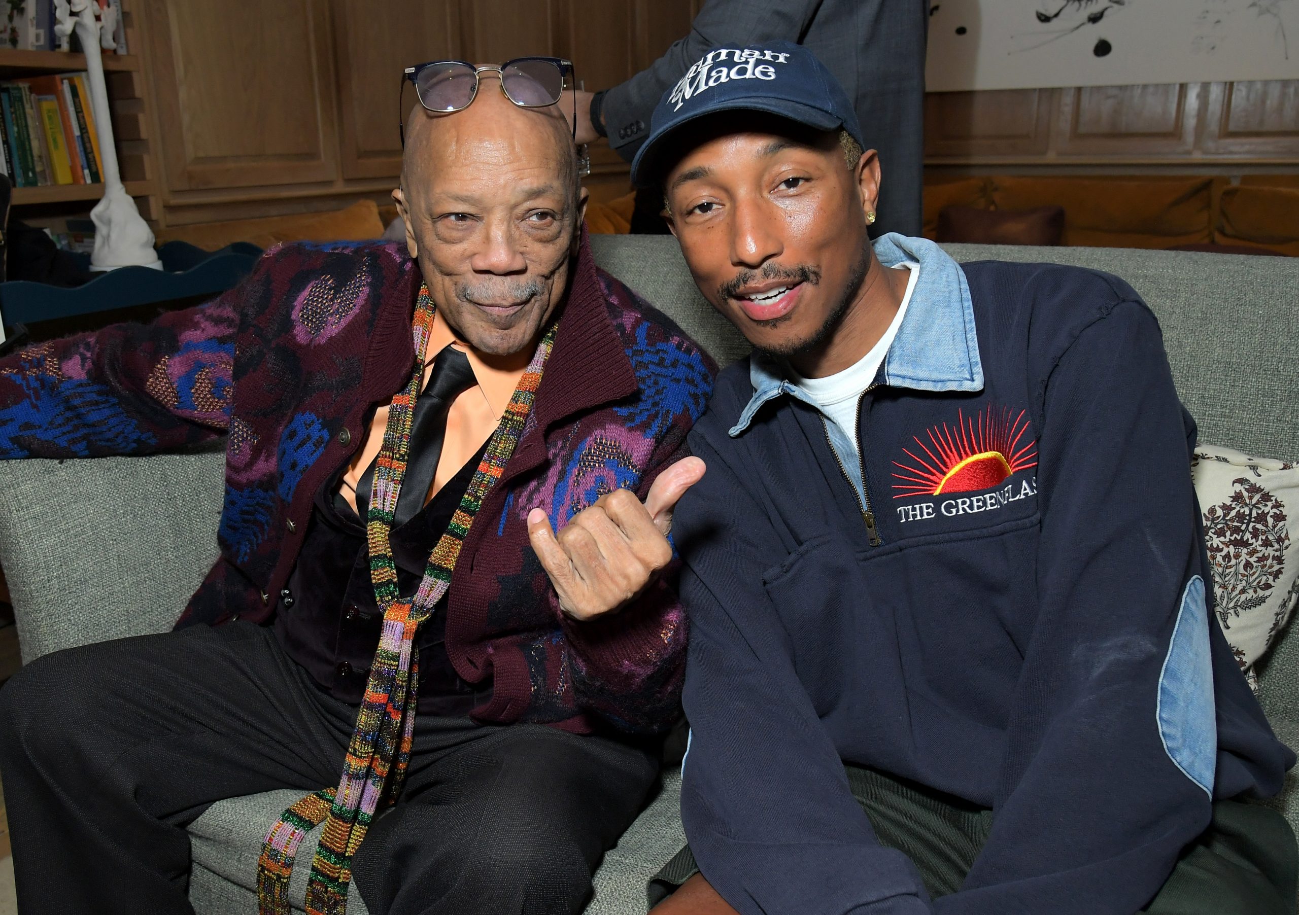 WEST HOLLYWOOD, CALIFORNIA – JANUARY 06: Quincy Jones and Pharrell...