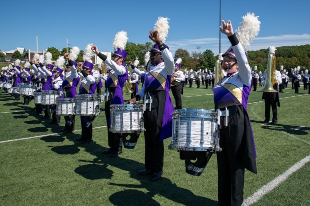 The percussio0n section of the West Chester University Incomparable Golden Ram Marching Band are headed for California. (SUBMITTED PHOTO/ERICA THOMPSON)