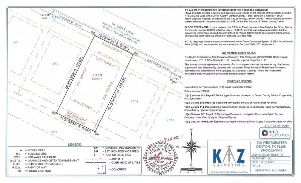 Aubrey, TX 76227,Lot 3 Demoye Lane