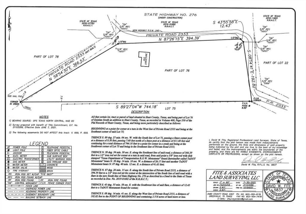 Quinlan, TX 75474,9839 Private Road 2333