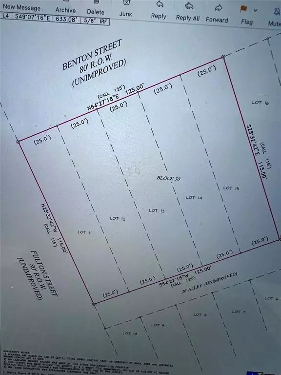 Lot 11, 12, 13, 14, 15 Benton, Rice, TX 75155