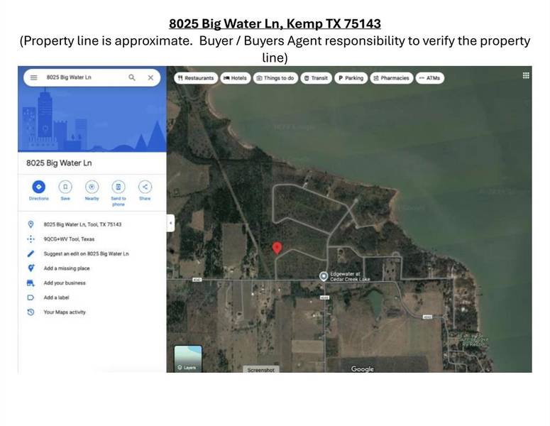 8025 Big Water Lane, Kemp, TX 75143