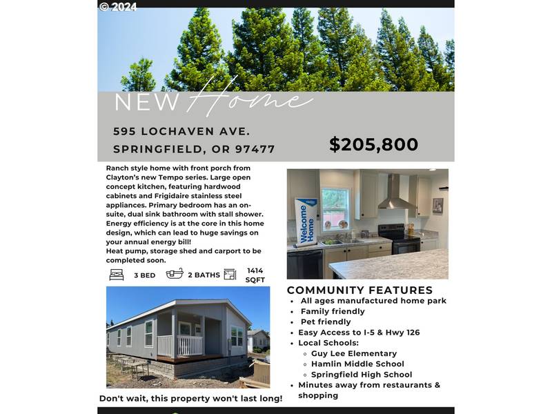 595 Lochaven AVE, Springfield, OR 97477