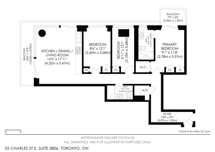 55 CHARLES ST E #3806, Toronto C08, ON M5B 1M4