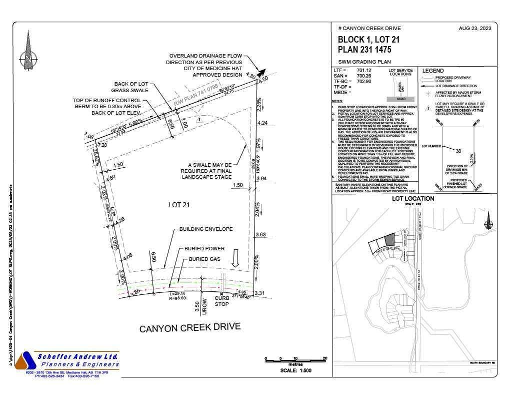 Medicine Hat, AB T1B 0B2,8 Canyon Creek DR Southwest