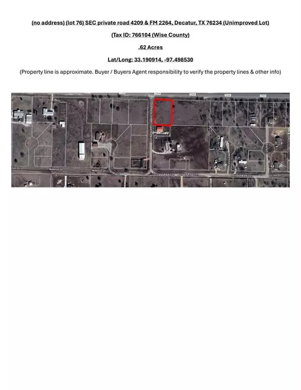 Decatur, TX 76234,Lot 76 private road 4209 & FM 2264