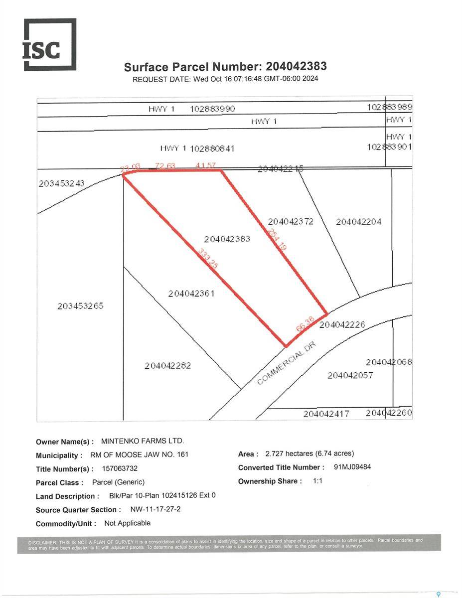 2874 Commercial DRIVE, Moose Jaw Rm No. 161, SK S6H 4P5