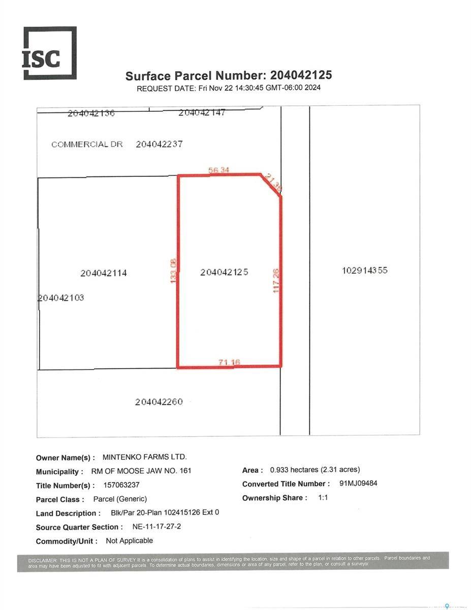 2425 Commercial DRIVE, Moose Jaw Rm No. 161, SK S6H 4P5