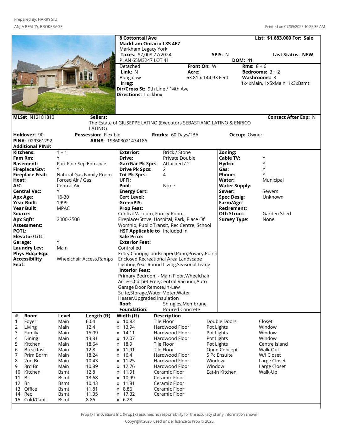 8 Cottontail AVE, Markham, ON L3S 4E7