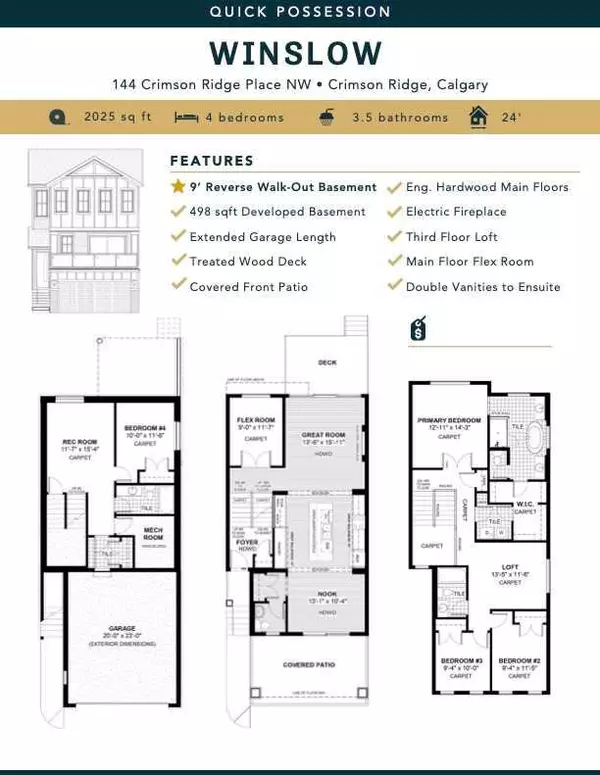 Calgary, AB T3L 0K4,144 Crimson Ridge PL NW