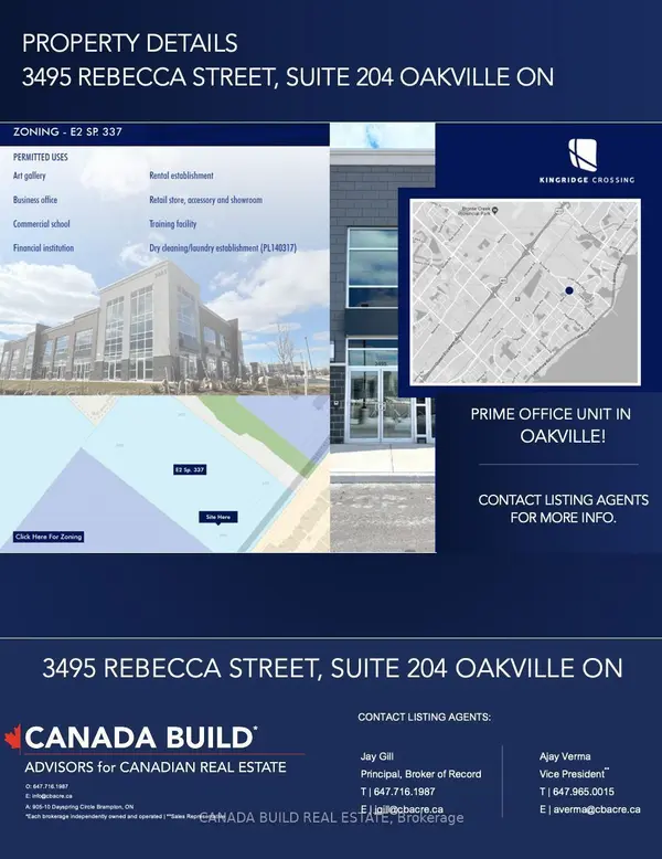 Oakville, ON L6L 0H5,3495 Rebecca ST #204