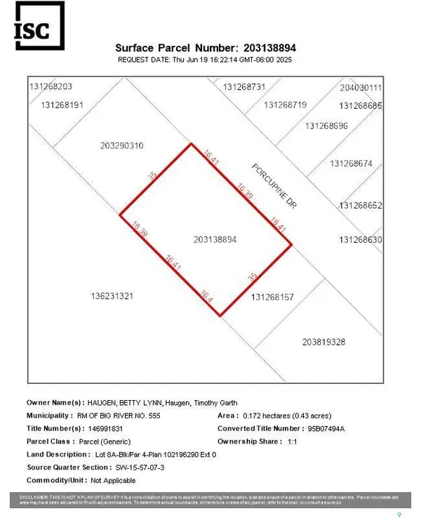 Lot 8A-Blk/Par 4 Porcupine DRIVE, Big River Rm No. 555, SK S0J 0E0