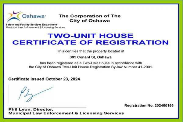 Oshawa, ON L1H 3S8,381 Conant ST