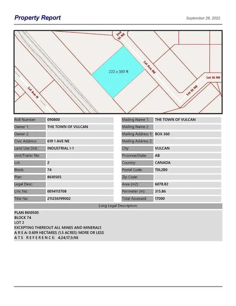 619 1 AVE NE, Vulcan, AB T0L 2B0