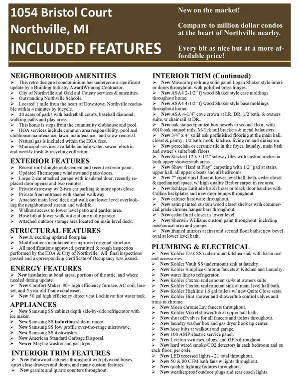 1054 Bristol CT, Northville City, MI 48167