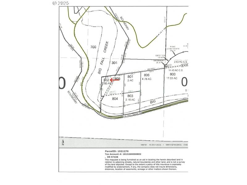 Big Fall Creek Rd #802, Fall Creek, OR 97438