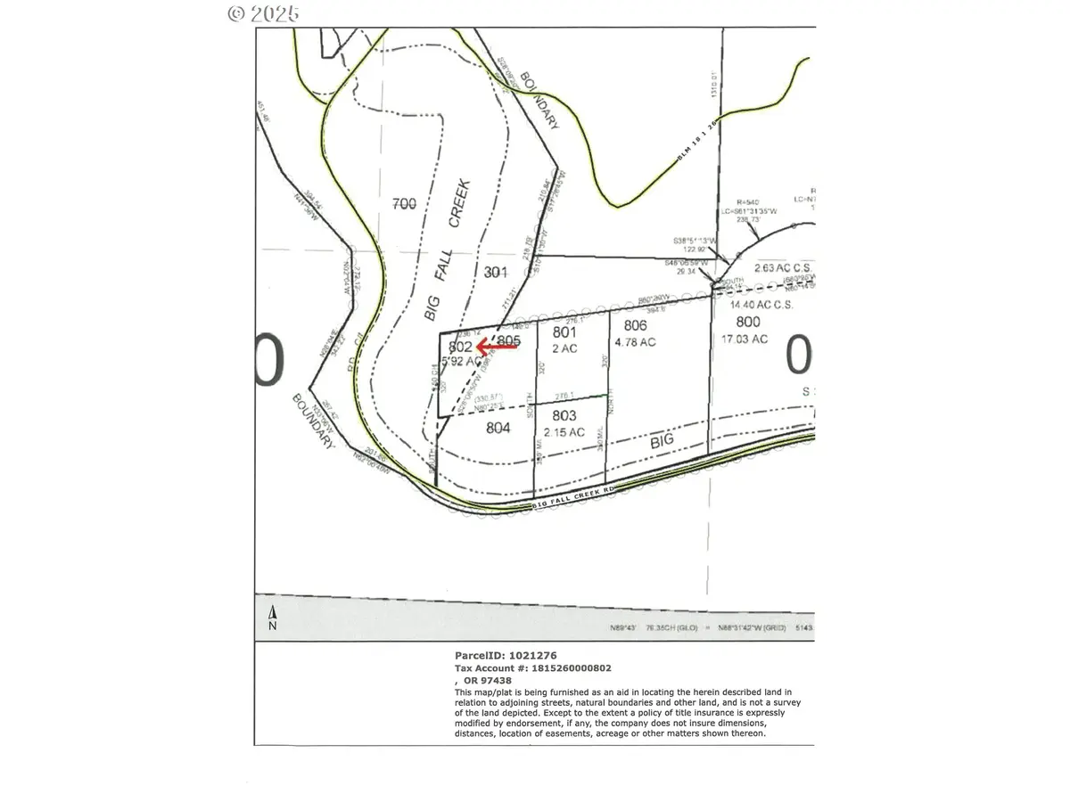Big Fall Creek Rd #802, Fall Creek, OR 97438