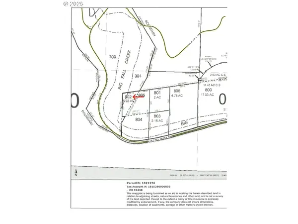 Big Fall Creek Rd #802, Fall Creek, OR 97438