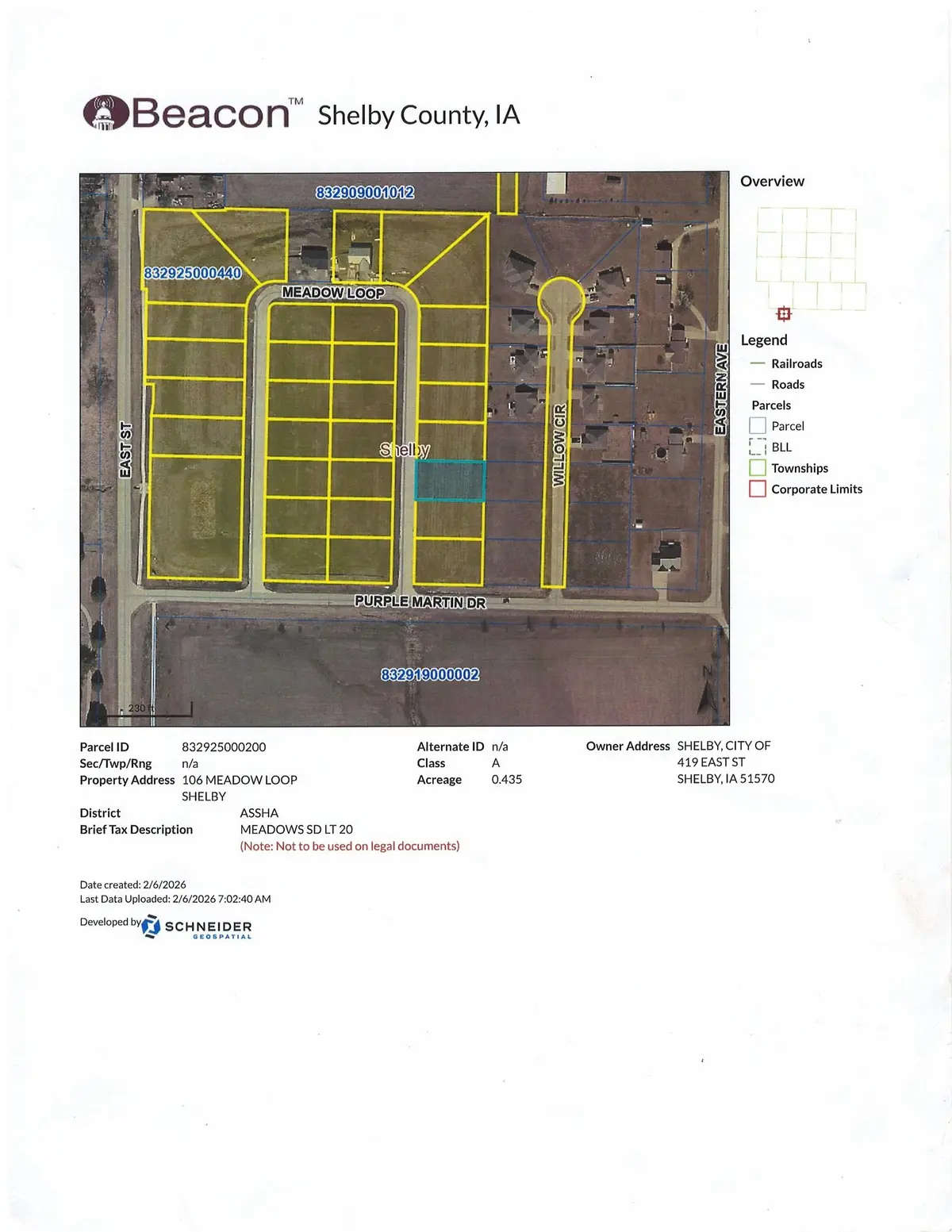 LOT 20 106 Meadow LOOP, Shelby, IA 51570