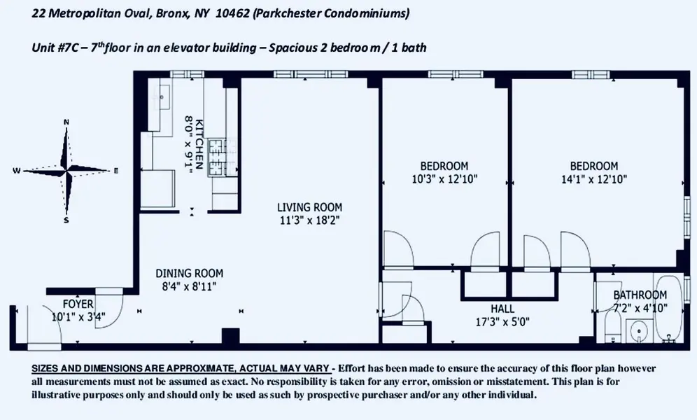 22 Metropolitan OVAL #7C, Bronx, NY 10462