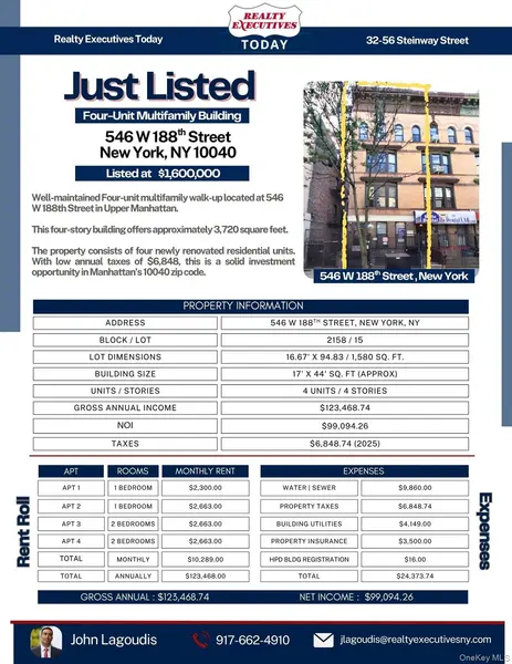546 W 188th ST, New York (manhattan), NY 10040