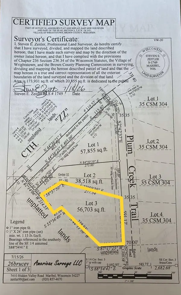 PLUM CREEK TRL #3, Wrightstown, WI 54180